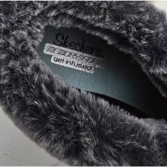 Skechers Campfire Slipper Boots Faux Fur Ankle Black Size 8 - Picture 6 of 9